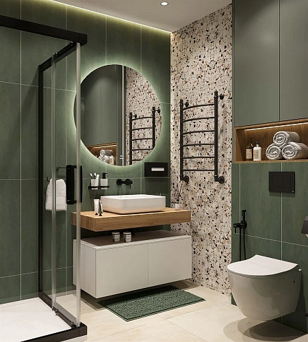 Комплект мебели STWORKI Ольборг 100 столешница дуб французский, без отверстий, 2 тумбы 50, с раковин 489113 Комплект мебели STWORKI Ольборг 100 столешница дуб французский, без отверстий, 2 тумбы 50, с раковин 489113