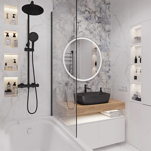 Комплект мебели STWORKI Ольборг 100 столешница дуб французский, без отверстий, 2 тумбы 50, с раковин 542494 Комплект мебели STWORKI Ольборг 100 столешница дуб французский, без отверстий, 2 тумбы 50, с раковин 542494