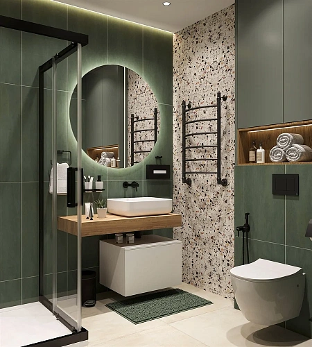 Комплект мебели STWORKI Ольборг 100 столешница дуб французский, без отверстий, с тумбой 60, с ракови 489128 Комплект мебели STWORKI Ольборг 100 столешница дуб французский, без отверстий, с тумбой 60, с ракови 489128