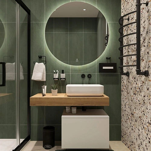 Комплект мебели STWORKI Ольборг 100 столешница дуб французский, без отверстий, с тумбой 60, с ракови 489128 Комплект мебели STWORKI Ольборг 100 столешница дуб французский, без отверстий, с тумбой 60, с ракови 489128