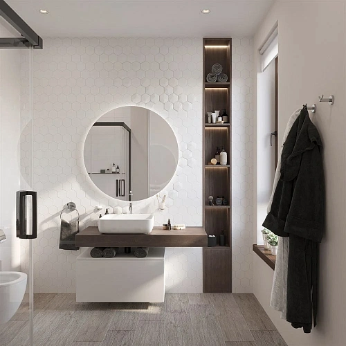 Комплект мебели STWORKI Ольборг 120 столешница дуб карпентер, без отверстий, с тумбой 80, с раковино 489341 Комплект мебели STWORKI Ольборг 120 столешница дуб карпентер, без отверстий, с тумбой 80, с раковино 489341