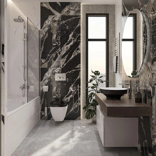 Комплект мебели STWORKI Ольборг 120 столешница дуб карпентер, без отверстий, с тумбой 80, с раковино 536766 Комплект мебели STWORKI Ольборг 120 столешница дуб карпентер, без отверстий, с тумбой 80, с раковино 536766