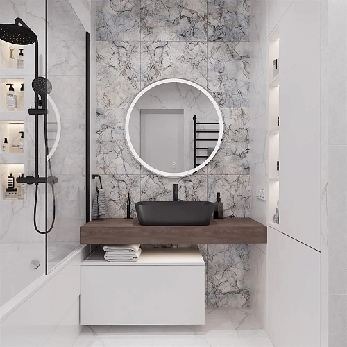 Комплект мебели STWORKI Ольборг 120 столешница дуб карпентер, без отверстий, с тумбой 80, с раковино 542637 Комплект мебели STWORKI Ольборг 120 столешница дуб карпентер, без отверстий, с тумбой 80, с раковино 542637