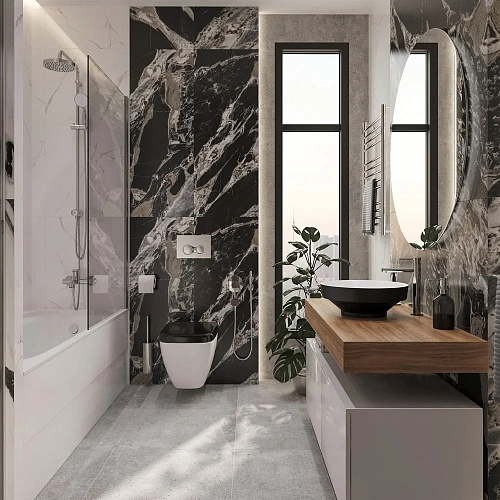 Комплект мебели STWORKI Ольборг 120 столешница дуб французский, без отверстий, 2 тумбы 60, с раковин 536634 Комплект мебели STWORKI Ольборг 120 столешница дуб французский, без отверстий, 2 тумбы 60, с раковин 536634