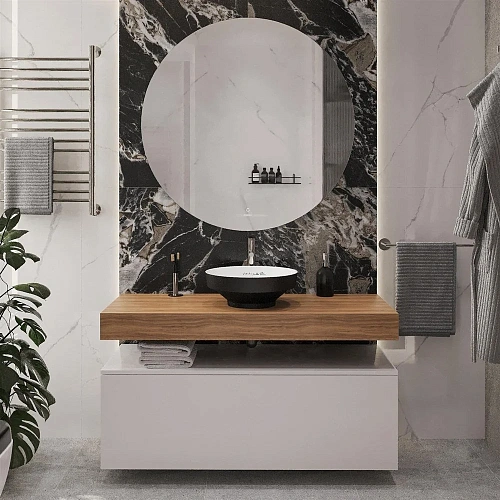 Комплект мебели STWORKI Ольборг 120 столешница дуб французский, без отверстий, 2 тумбы 60, с раковин 536634 Комплект мебели STWORKI Ольборг 120 столешница дуб французский, без отверстий, 2 тумбы 60, с раковин 536634