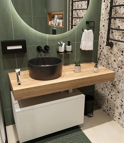 Комплект мебели STWORKI Ольборг 120 столешница дуб французский, без отверстий, с тумбой 80 483364 Комплект мебели STWORKI Ольборг 120 столешница дуб французский, без отверстий, с тумбой 80 483364