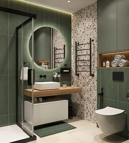 Комплект мебели STWORKI Ольборг 120 столешница дуб французский, без отверстий, с тумбой 80, с ракови 489182 Комплект мебели STWORKI Ольборг 120 столешница дуб французский, без отверстий, с тумбой 80, с ракови 489182