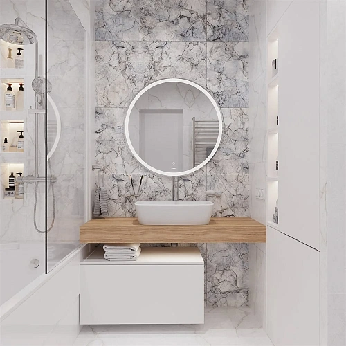 Комплект мебели STWORKI Ольборг 120 столешница дуб французский, без отверстий, с тумбой 80, с ракови 536509 Комплект мебели STWORKI Ольборг 120 столешница дуб французский, без отверстий, с тумбой 80, с ракови 536509