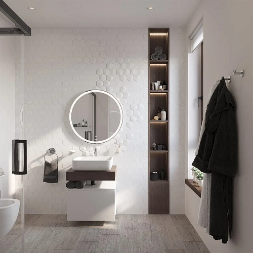 Комплект мебели STWORKI Ольборг 60 столешница дуб карпентер, без отверстий, с тумбой 60, с раковиной 489241 Комплект мебели STWORKI Ольборг 60 столешница дуб карпентер, без отверстий, с тумбой 60, с раковиной 489241