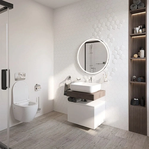 Комплект мебели STWORKI Ольборг 60 столешница дуб карпентер, без отверстий, с тумбой 60, с раковиной 489241 Комплект мебели STWORKI Ольборг 60 столешница дуб карпентер, без отверстий, с тумбой 60, с раковиной 489241