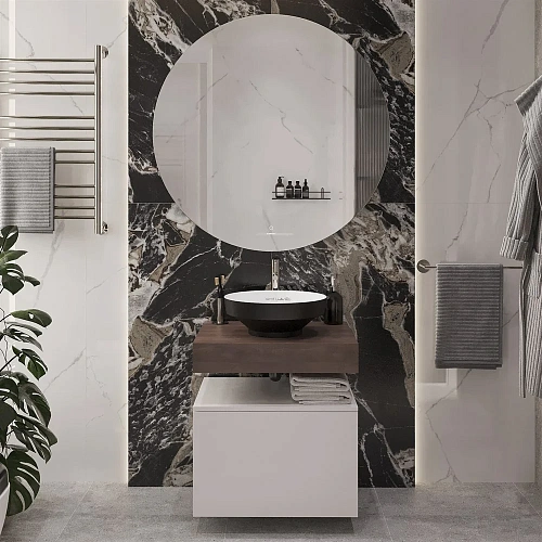 Комплект мебели STWORKI Ольборг 60 столешница дуб карпентер, без отверстий, с тумбой 60, с раковиной 536665 Комплект мебели STWORKI Ольборг 60 столешница дуб карпентер, без отверстий, с тумбой 60, с раковиной 536665