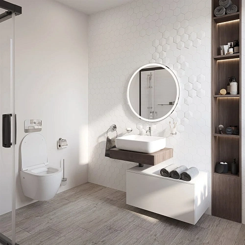 Комплект мебели STWORKI Ольборг 60 столешница дуб карпентер, без отверстий, с тумбой 80, с раковиной 489274 Комплект мебели STWORKI Ольборг 60 столешница дуб карпентер, без отверстий, с тумбой 80, с раковиной 489274