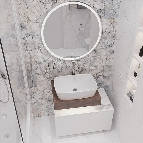 Комплект мебели STWORKI Ольборг 60 столешница дуб карпентер, без отверстий, с тумбой 80, с раковиной 536487 Комплект мебели STWORKI Ольборг 60 столешница дуб карпентер, без отверстий, с тумбой 80, с раковиной 536487