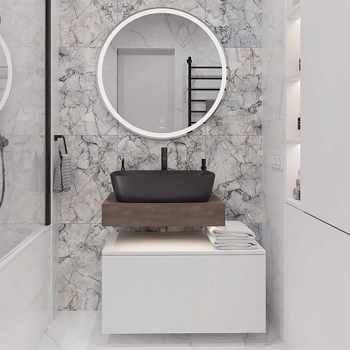 Комплект мебели STWORKI Ольборг 60 столешница дуб карпентер, без отверстий, с тумбой 80, с раковиной 542616 Комплект мебели STWORKI Ольборг 60 столешница дуб карпентер, без отверстий, с тумбой 80, с раковиной 542616