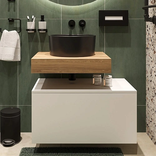 Комплект мебели STWORKI Ольборг 60 столешница дуб французский, без отверстий, с тумбой 80 482712 Комплект мебели STWORKI Ольборг 60 столешница дуб французский, без отверстий, с тумбой 80 482712