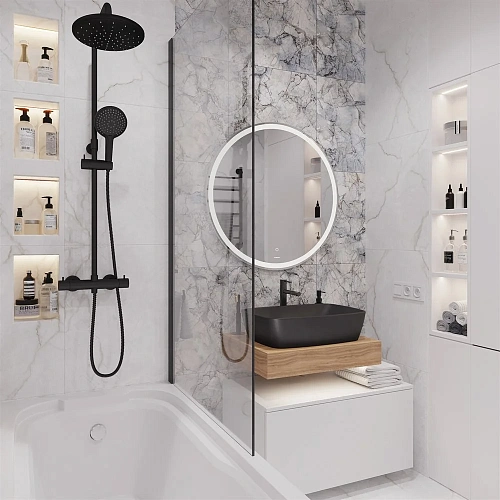 Комплект мебели STWORKI Ольборг 60 столешница дуб французский, без отверстий, с тумбой 80, с раковин 542478 Комплект мебели STWORKI Ольборг 60 столешница дуб французский, без отверстий, с тумбой 80, с раковин 542478