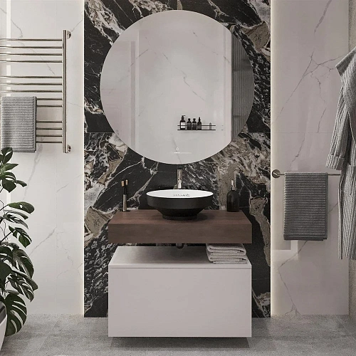 Комплект мебели STWORKI Ольборг 80 столешница дуб карпентер, без отверстий, с тумбой 80, с раковиной 536727 Комплект мебели STWORKI Ольборг 80 столешница дуб карпентер, без отверстий, с тумбой 80, с раковиной 536727