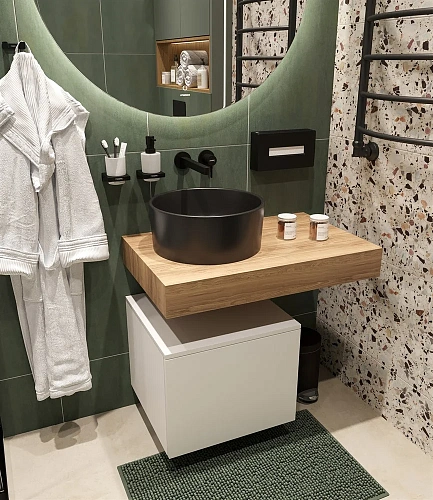 Комплект мебели STWORKI Ольборг 80 столешница дуб французский, без отверстий, с тумбой 50 482724 Комплект мебели STWORKI Ольборг 80 столешница дуб французский, без отверстий, с тумбой 50 482724