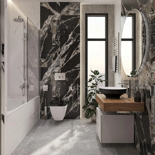 Комплект мебели STWORKI Ольборг 80 столешница дуб французский, без отверстий, с тумбой 50, с раковин 536608 Комплект мебели STWORKI Ольборг 80 столешница дуб французский, без отверстий, с тумбой 50, с раковин 536608