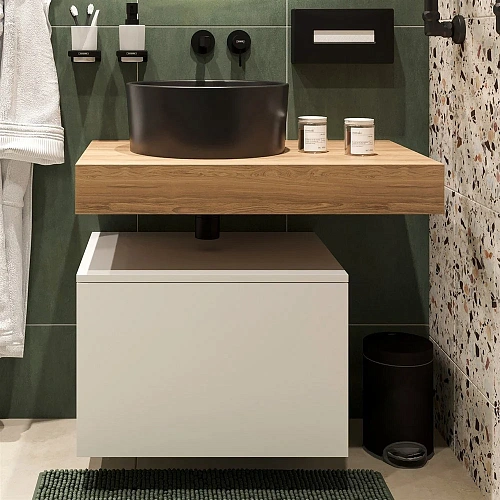 Комплект мебели STWORKI Ольборг 80 столешница дуб французский, без отверстий, с тумбой 60 486638 Комплект мебели STWORKI Ольборг 80 столешница дуб французский, без отверстий, с тумбой 60 486638