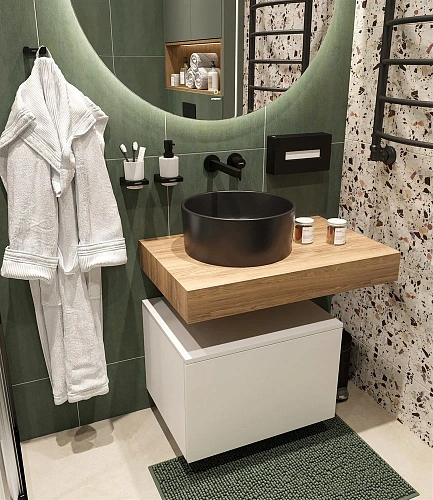 Комплект мебели STWORKI Ольборг 80 столешница дуб французский, без отверстий, с тумбой 60 486638 Комплект мебели STWORKI Ольборг 80 столешница дуб французский, без отверстий, с тумбой 60 486638