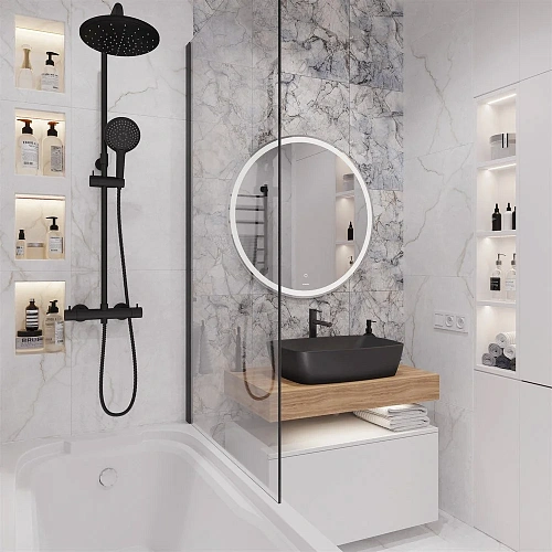 Комплект мебели STWORKI Ольборг 80 столешница дуб французский, без отверстий, с тумбой 80, с раковин 542488 Комплект мебели STWORKI Ольборг 80 столешница дуб французский, без отверстий, с тумбой 80, с раковин 542488