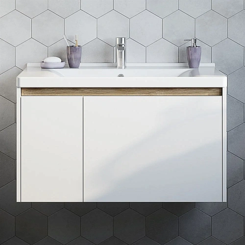 Комплект мебели STWORKI Стокгольм 80 белая, под дерево, в скандинавском стиле 406321 Комплект мебели STWORKI Стокгольм 80 белая, под дерево, в скандинавском стиле 406321