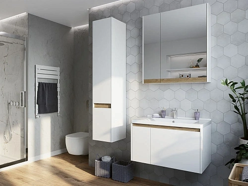 Комплект мебели STWORKI Стокгольм 80 белая, под дерево, в скандинавском стиле 406321 Комплект мебели STWORKI Стокгольм 80 белая, под дерево, в скандинавском стиле 406321