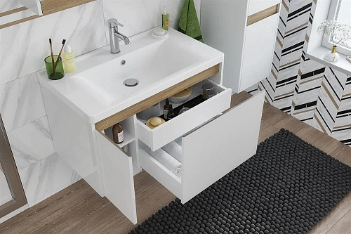 Комплект мебели STWORKI Стокгольм 80 белая, под дерево, в скандинавском стиле 406321 Комплект мебели STWORKI Стокгольм 80 белая, под дерево, в скандинавском стиле 406321