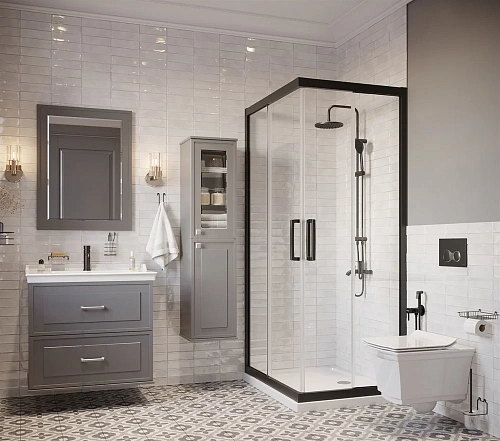 Комплект мебели STWORKI Хадстен 80 cерая, в стиле прованс, подвесная, российская (гарнитур, комплект 540921 Комплект мебели STWORKI Хадстен 80 cерая, в стиле прованс, подвесная, российская (гарнитур, комплект 540921