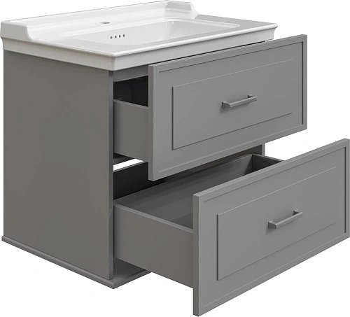 Комплект мебели STWORKI Хадстен 80 cерая, в стиле прованс, подвесная, российская (гарнитур, комплект 540921 Комплект мебели STWORKI Хадстен 80 cерая, в стиле прованс, подвесная, российская (гарнитур, комплект 540921