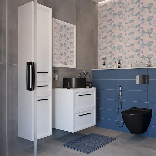 Комплект мебели STWORKI Эстерсунд 60 белая матовая, простоун беж, с раковиной на выбор 548192 Комплект мебели STWORKI Эстерсунд 60 белая матовая, простоун беж, с раковиной на выбор 548192