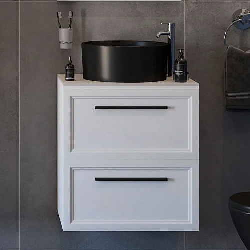 Комплект мебели STWORKI Эстерсунд 60 белая матовая, простоун беж, с раковиной на выбор 548192 Комплект мебели STWORKI Эстерсунд 60 белая матовая, простоун беж, с раковиной на выбор 548192