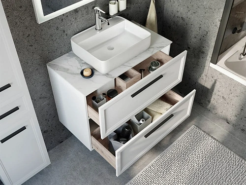 Комплект мебели STWORKI Эстерсунд 90 белая матовая, монте тиберио 460300 Комплект мебели STWORKI Эстерсунд 90 белая матовая, монте тиберио 460300