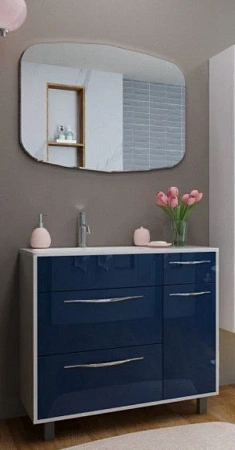 Комплект мебели Эстет Barcelona 90 L напольный 3 ящика 1 дверь белый ФР-00003592/ФР-00003580 Комплект мебели Эстет Barcelona 90 L напольный 3 ящика 1 дверь белый ФР-00003592/ФР-00003580