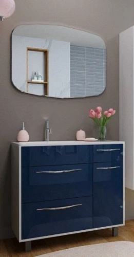 Комплект мебели Эстет Barcelona 90 L напольный 3 ящика 1 дверь белый ФР-00003592/ФР-00003580 Комплект мебели Эстет Barcelona 90 L напольный 3 ящика 1 дверь белый ФР-00003592/ФР-00003580