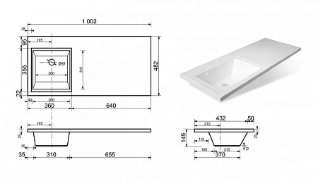 Комплект мебели Эстет Dallas Luxe 100 L подвесной 2 ящика белый ФР-00002313/ФР-00001954 Комплект мебели Эстет Dallas Luxe 100 L подвесной 2 ящика белый ФР-00002313/ФР-00001954