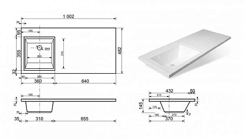 Комплект мебели Эстет Dallas Luxe 100 L подвесной 2 ящика белый ФР-00002313/ФР-00001954 Комплект мебели Эстет Dallas Luxe 100 L подвесной 2 ящика белый ФР-00002313/ФР-00001954