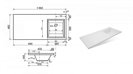 Комплект мебели Эстет Dallas Luxe 100 R подвесной 2 ящика белый ФР-00002314/ФР-00001954 Комплект мебели Эстет Dallas Luxe 100 R подвесной 2 ящика белый ФР-00002314/ФР-00001954