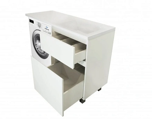 Комплект мебели Эстет Dallas Luxe 110 R напольный 2 ящика белый ФР-00001966/ФР-00001954 Комплект мебели Эстет Dallas Luxe 110 R напольный 2 ящика белый ФР-00001966/ФР-00001954