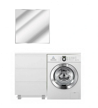 Комплект мебели Эстет Dallas Luxe 115 L напольный 3 ящика белый ФР-00002300/ФР-00001954 Комплект мебели Эстет Dallas Luxe 115 L напольный 3 ящика белый ФР-00002300/ФР-00001954