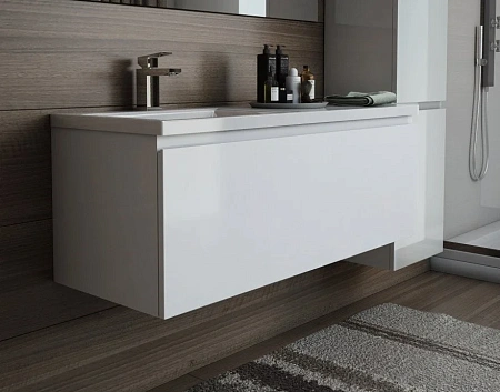 Комплект мебели Эстет Dallas Luxe 115 L подвесной 1 длинный ящик белый ФР-00002302/ФР-00001953 Комплект мебели Эстет Dallas Luxe 115 L подвесной 1 длинный ящик белый ФР-00002302/ФР-00001953