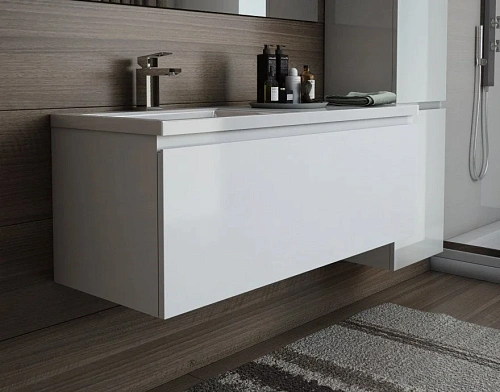 Комплект мебели Эстет Dallas Luxe 115 L подвесной 1 длинный ящик белый ФР-00002302/ФР-00001953 Комплект мебели Эстет Dallas Luxe 115 L подвесной 1 длинный ящик белый ФР-00002302/ФР-00001953