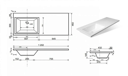 Комплект мебели Эстет Dallas Luxe 120 L подвесной 1 ящик белый ФР-00001925/ФР-00001953 Комплект мебели Эстет Dallas Luxe 120 L подвесной 1 ящик белый ФР-00001925/ФР-00001953