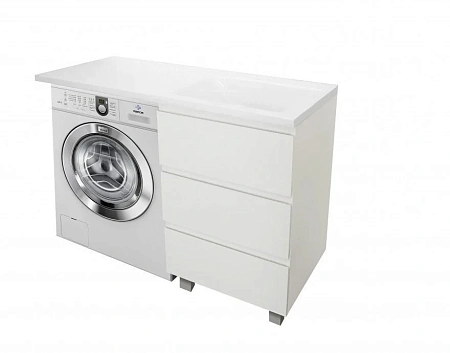 Комплект мебели Эстет Dallas Luxe 120 R напольный 3 ящика белый ФР-00001923/ФР-00001953 Комплект мебели Эстет Dallas Luxe 120 R напольный 3 ящика белый ФР-00001923/ФР-00001953