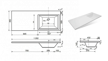 Комплект мебели Эстет Dallas Luxe 120 R подвесной 2 ящика белый ФР-00001929/ФР-00001953 Комплект мебели Эстет Dallas Luxe 120 R подвесной 2 ящика белый ФР-00001929/ФР-00001953