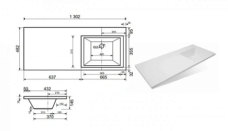 Комплект мебели Эстет Dallas Luxe 130 R подвесной 1 длинный ящик белый ФР-00002275/ФР-00001953 Комплект мебели Эстет Dallas Luxe 130 R подвесной 1 длинный ящик белый ФР-00002275/ФР-00001953