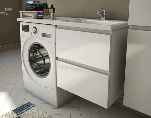 Комплект мебели Эстет Dallas Luxe 130 R подвесной 2 ящика белый ФР-00002277/ФР-00001953 Комплект мебели Эстет Dallas Luxe 130 R подвесной 2 ящика белый ФР-00002277/ФР-00001953