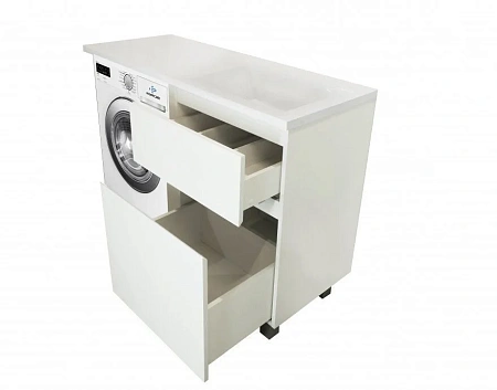 Комплект мебели Эстет Dallas Luxe 140 R напольный 2 ящика белый ФР-00002907/ФР-00001953 Комплект мебели Эстет Dallas Luxe 140 R напольный 2 ящика белый ФР-00002907/ФР-00001953