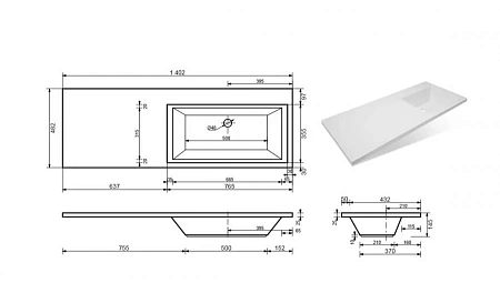 Комплект мебели Эстет Dallas Luxe 140 R подвесной 1 ящик белый ФР-00002927/ФР-00001953 Комплект мебели Эстет Dallas Luxe 140 R подвесной 1 ящик белый ФР-00002927/ФР-00001953